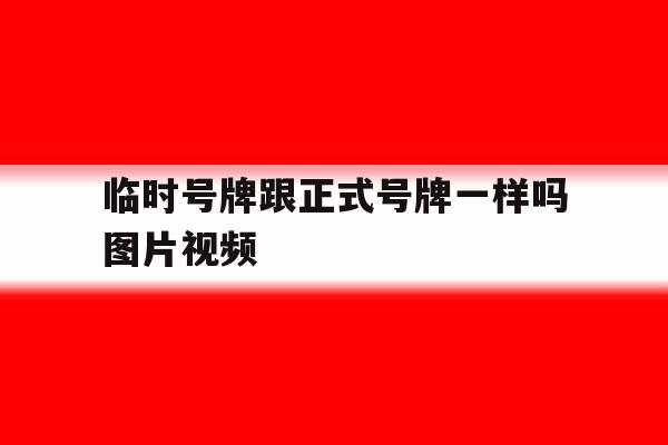 临时号牌跟正式号牌一样吗图片视频 临时号牌跟正式号牌一样吗图片视频