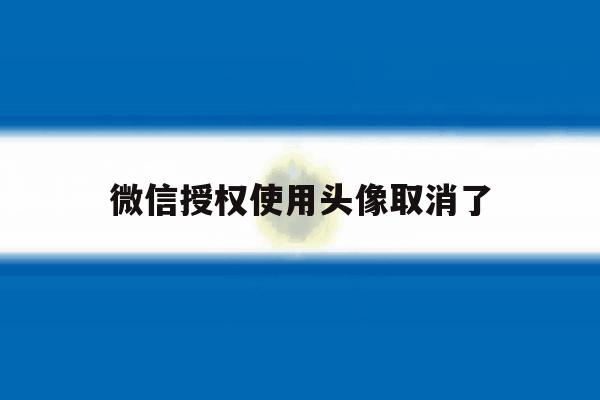 微信授权使用头像取消了 微信授权使用头像取消了