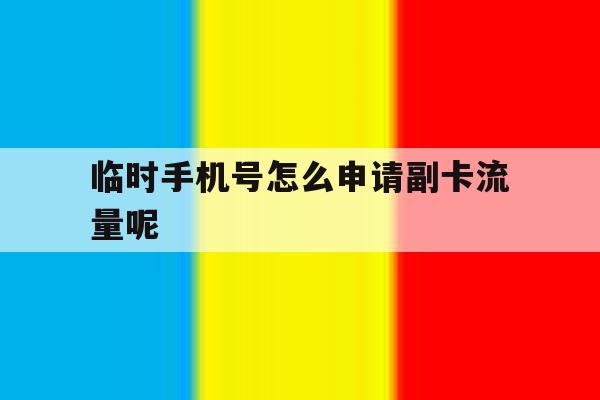 临时手机号怎么申请副卡流量呢 临时手机号怎么申请副卡流量呢