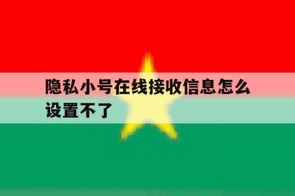 隐私小号在线接收信息怎么设置不了 隐私小号在线接收信息怎么设置不了