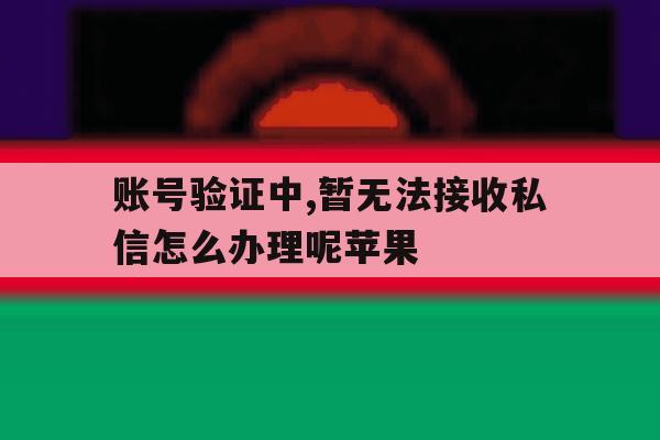 账号验证中,暂无法接收私信怎么办理呢苹果 账号验证中,暂无法接收私信怎么办理呢苹果