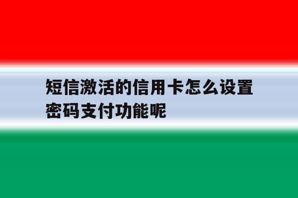 关于短信激活的信用卡怎么设置密码支付功能呢的信息 关于短信激活的信用卡怎么设置密码支付功能呢的信息