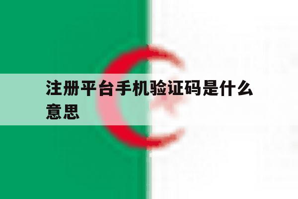 注册平台手机验证码是什么意思