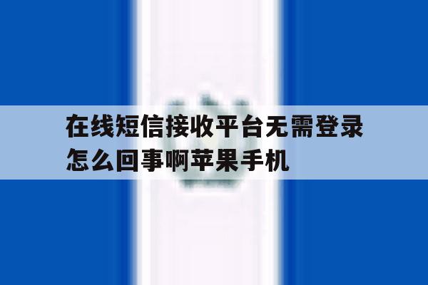 在线短信接收平台无需登录怎么回事啊苹果手机