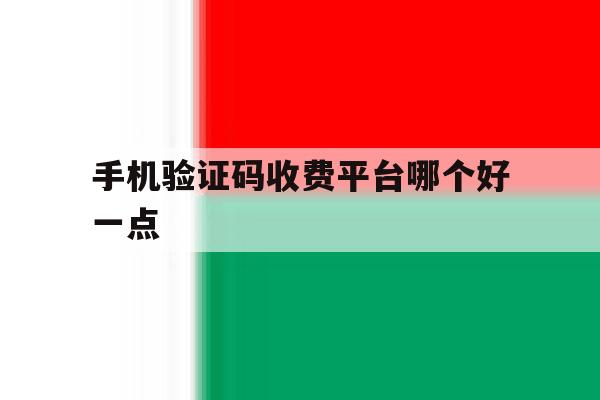 手机验证码收费平台哪个好一点 手机验证码收费平台哪个好一点