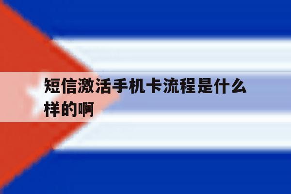 短信激活手机卡流程是什么样的啊 短信激活手机卡流程是什么样的啊