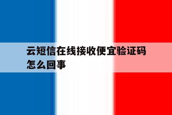 云短信在线接收便宜验证码怎么回事 云短信在线接收便宜验证码怎么回事