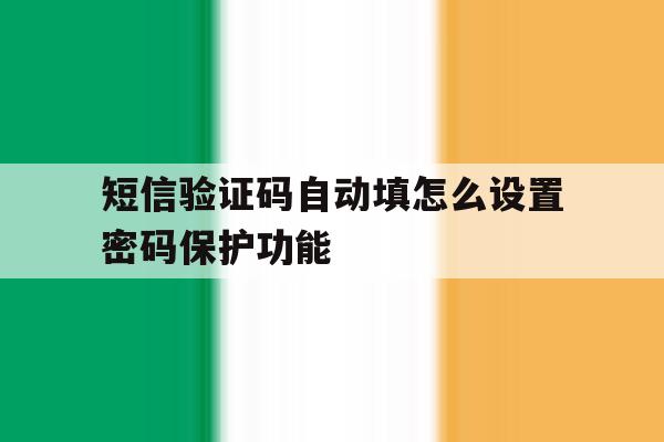 短信验证码自动填怎么设置密码保护功能 短信验证码自动填怎么设置密码保护功能